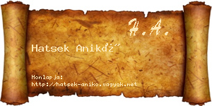 Hatsek Anikó névjegykártya